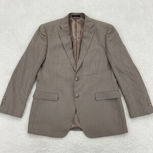 Ital Uomo Men's Tan Houndstooth Blazer - Size 44
 b81